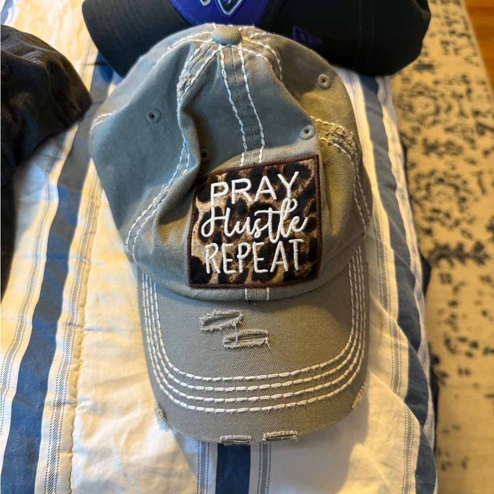 Gray Cap with Embroidered Patch